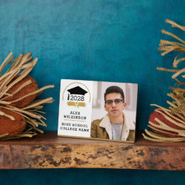 モダンScript Grad Capのシンプル卒業写真 フォトプラーク