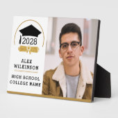 モダンScript Grad Capのシンプル卒業写真 フォトプラーク (側面)