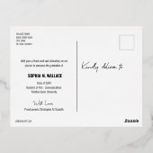 モダンScript Grad Photo卒業発表 箔招待状ポストカード (裏面)