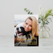 モダンScript Grad Photo卒業発表 箔招待状ポストカード (立ち正面)