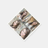 モダンSCRIPT GRADUATE 4 Photo Collage スタンダードカクテルナプキン (角)