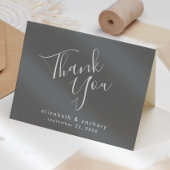 モダンScript Gray結婚's Thank You カード