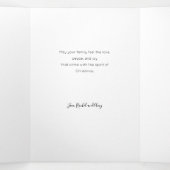 モダンScript Happy Holidays w/金ゴールド・フレーム写真 三つ折りカード (内部中)