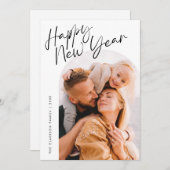 モダンScript Happy New Year 3月2日写真 シーズンカード (正面/裏面)