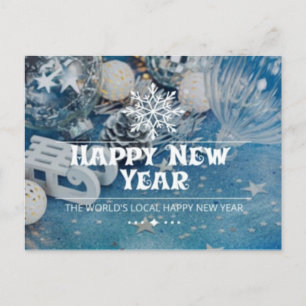 モダンScript Happy New Year Holidayはがき ポストカード