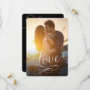 モダンScript Love Romantic Photo Save The Date セーブザデート