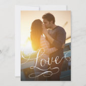 モダンScript Love Romantic Photo Save The Date セーブザデート (正面)