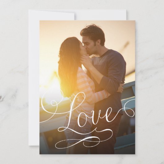 モダンScript Love Romantic Photo Save The Date セーブザデート (正面)
