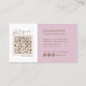 モダンScript Luxe Pinkホログラフィック美しい 名刺 (裏面)