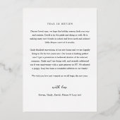 モダンScript Merry Christmas Year in Review Photo 箔シーズンカード (裏面)