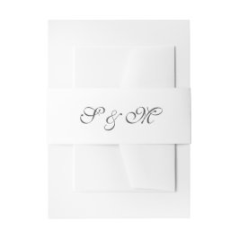 モダンScript Monogram結婚の 招待状ベリーバンド