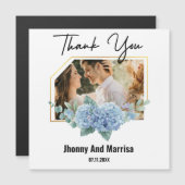 モダンScript Photoの磁気結婚カード (正面/裏面)