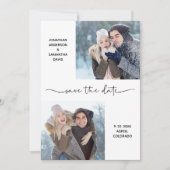 モダンScript Photoエレガント Collage日付の保存 セーブザデート (正面)