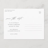 モダンScript Photoエレガント Collage日付の保存 案内ポストカード (裏面)