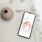 モダンScript Photoオーバーレイ誕生 案内状