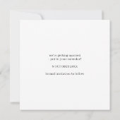 モダンScript Photoミニマル日付の保存 招待状 (裏面)