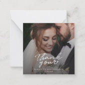 モダンScript Photo結婚's Thank You ノートカード (正面)