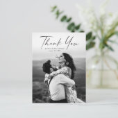 モダンScript Photo結婚's Thank You ポストカード (スタンド正面)