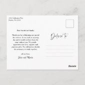 モダンScript Photo結婚's Thank You ポストカード (裏面)