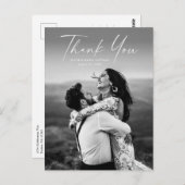 モダンScript Photo結婚's Thank You ポストカード (正面/裏面)