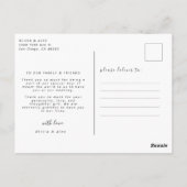 モダンScript Photo結婚's Thank you ポストカード (裏面)