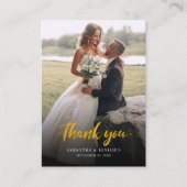 モダンScript Photo結婚's Thank You 名刺 (正面)