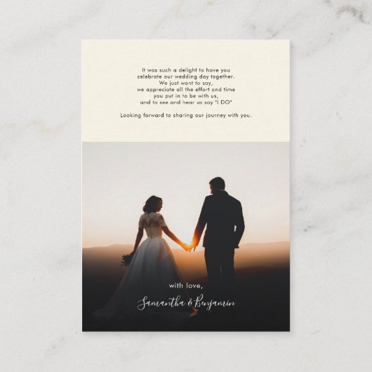 モダンScript Photo結婚's Thank You 名刺 (裏面)