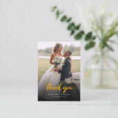 モダンScript Photo結婚's Thank You 名刺 (スタンド正面)