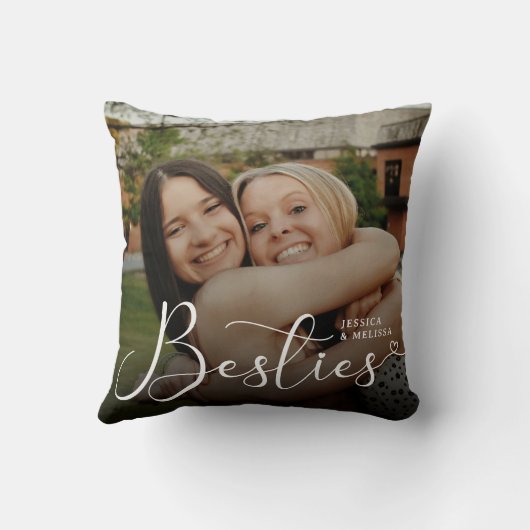 モダンScript Photo Besties Gift クッション (裏面)