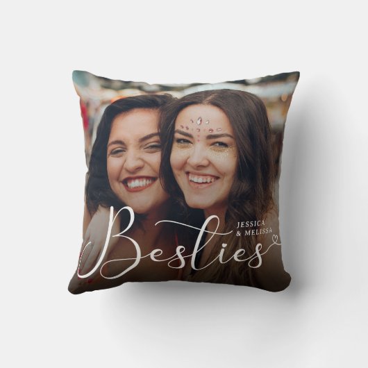 モダンScript Photo Besties Gift クッション (裏面)