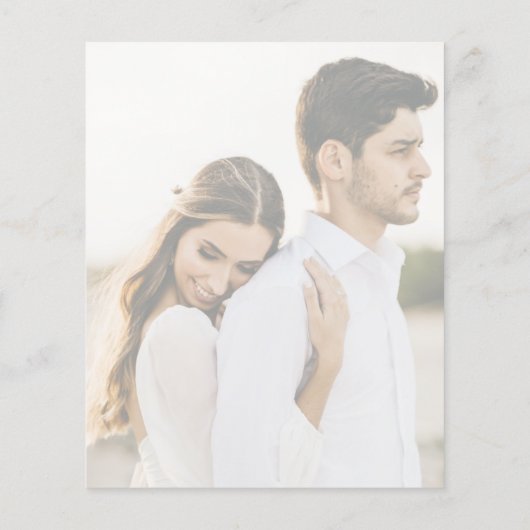 モダンScript Photo Budget結婚式招待状 (裏面)