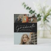 モダンScript Photo Collage卒業 インビテーションポストカード (スタンド正面)