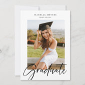 モダンScript Photo Collage卒業 招待状 (正面)
