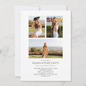 モダンScript Photo Collage卒業 招待状 (裏面)