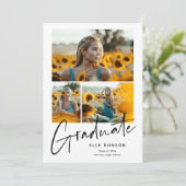 モダンScript Photo Collage卒業 案内状 (スタンド正面)