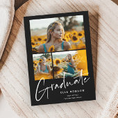 モダンScript Photo Collage卒業 案内状