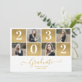 モダンScript Photo Collage 2025卒業 案内状 (スタンド正面)