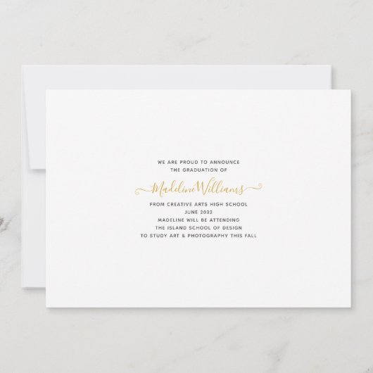 モダンScript Photo Collage 2025卒業 案内状 (裏面)