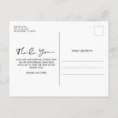 モダンScript Photo Collage's 結婚 Thank You インビテーションポストカード (裏面)