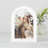 モダンScript Photo Family Christmas Card 招待状 (スタンド正面)