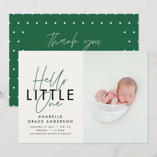 モダンscript photo hello little one (正面/裏面)