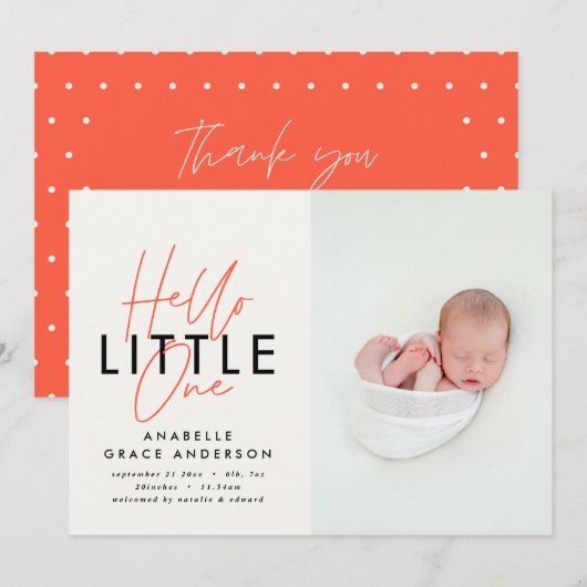 モダンscript photo hello little one (正面/裏面)