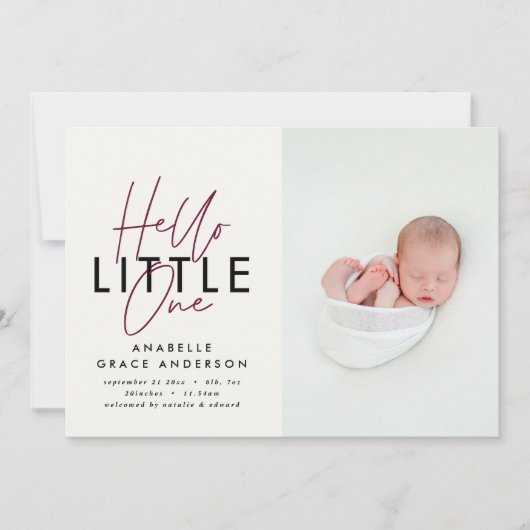 モダンscript photo hello little one (正面)