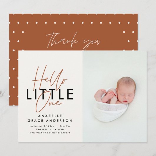 モダンscript photo hello little one (正面/裏面)