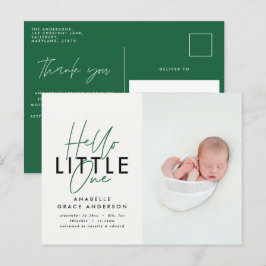 モダンscript photo hello little one 案内ポストカード