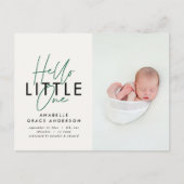 モダンscript photo hello little one 案内ポストカード (正面)