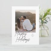 モダンScript Photo Holiday Card シーズンカード (スタンド正面)