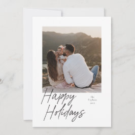 モダンScript Photo Holiday Card シーズンカード