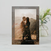 モダンScript Photo Overlay日付の保存 箔招待状 (立ち正面)