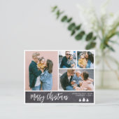 モダンScript Photo Snowy Christmasはがき シーズンポストカード (スタンド正面)